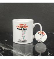 Türkçe Öğretmeni Kupa Bardak ve Anahtarlık Set 001