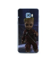 Baby Groot Tasarım Süper Şeffaf Silikon Telefon Kılıfı Samsung C5 Pro  
