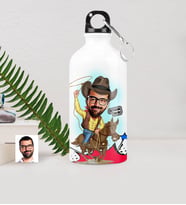 BK Gift Kişiye Özel Kovboy Karikatürlü Metal Suluk 500 Ml