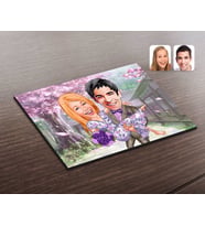 BK Gift Kişiye Özel Sevgililer Karikatürlü Ahşap Puzzle-56