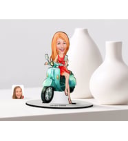 BK Gift Kişiye Özel Kadın Karikatürlü Ahşap Biblo Model-24 (Beyaz)