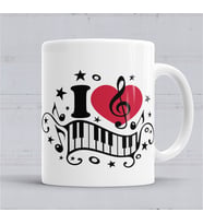 I Lowe Muzic Müzik Kupa Bardak Porselen