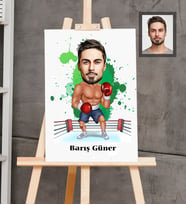 Kişiye Özel Sporcu Karikatürlü  Ahşap Tablo 30x47 Bay-4