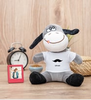Bıyık Tasarım Peluş Eşek ve Mini Fotoğraf Çerçevesi