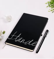 BK Gift Kişiye Özel El Yazılı Siyah Defter Kalem Seti-1