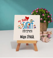 Mesajlı Sınıf Öğretmeni Dekoratif Taş Baskı 