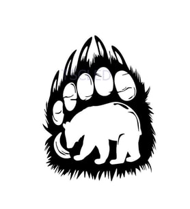 Ayı siluet pençe baskı oturma araba Sticker