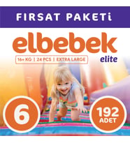 ELBEBEK ELİTE BEBEK BEZİ 6 NUMARA X LARGE 192 ADET