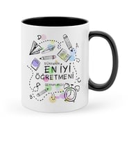 BK Gift Kişiye Özel Dünyanın En İyi Öğretmeni Siyah Kupa Bardak  8