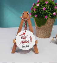 Mesajlı Okul Müdürü Ahşap Anahtarlık