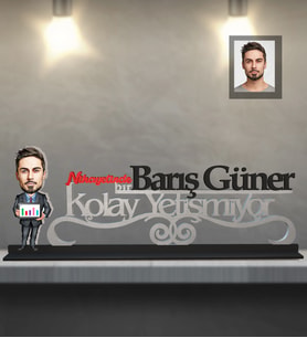 Kişiye Özel İş Adamı Karikatürlü Kolay Yetişmiyor Ahşap Biblo Bay-14