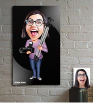 BK Gift Kişiye Özel Bayan Profesyonel Fotoğrafçı Karikatür Ahşap Tablo - 1