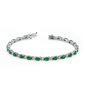 Lova Pırlantalı Oval Zümrüt Bileklik - 4080001