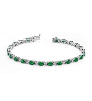 Lova Pırlantalı Oval Zümrüt Bileklik - 4080001