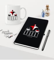 BK Gift Kişiye Özel Avukat Temalı Siyah Defter Kalem Kupa Seti - 4 (Model 1)