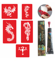 Dragon Ejderha Dövmesi Kına ve Şablon Seti Tattoo