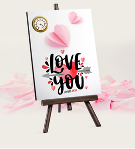 BK Gift Kişiye Özel Seni Seviyorum Şovaleli Masa Saati  2