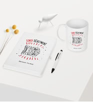 BK Gift Kişiye Özel Sınıf Öğretmeni Temalı Beyaz Defter Kalem Kupa Seti - 8
