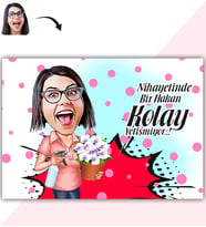 BK Gift Kişiye Özel Ev Hanımı Karikatür Baskılı Yaş Pasta İçin Yenilebilir Şekerli Kağıt  2(Sadece Kağıt)