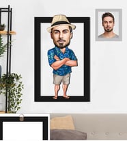 Kişiye Özel Erkek Karikatürlü 3D Ahşap Tablo 30x47 Model-9