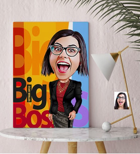 BK Gift Kişiye Özel Bayan Big Boss Karikatür Kanvas Tablo 30x50cm  2