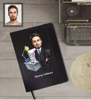 Kişiye Özel Öğretmen Karikatürlü Siyah Defter Bay-15