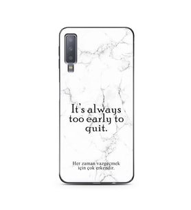 Samsung A7 (2018) Beyaz Mermer Söz Tasarımlı Telefon Kılıfı