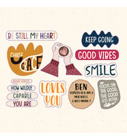 Yazılı Karışık Tasarımlı A5 Stickers Çıkartma PYTKSTK016