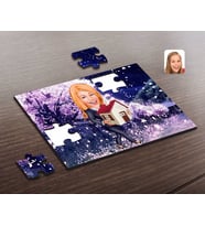BK Gift Kişiye Özel Kadın Emlakçı Karikatürlü Ahşap Puzzle-1