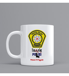 Trafik Polisi İçin Hediye Kupa Bardak Kişiye Özel Hediye W34