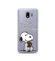 Snoopy Tasarımlı Süper Şeffaf Silikon Telefon Kılıfı Samsung J4