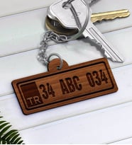 BK Gift Kişiye Özel TR Plaka Ahşap Anahtarlık-1 (Beyaz)