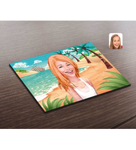 BK Gift Kişiye Özel Kadın Karikatürlü Ahşap Puzzle-37