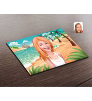 BK Gift Kişiye Özel Kadın Karikatürlü Ahşap Puzzle-37