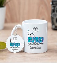 Din Kültürü Öğretmeni Beyaz Kupa Bardak Ve Anahtarlık Set