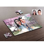 BK Gift Kişiye Özel Sevgililer Karikatürlü Ahşap Puzzle-81