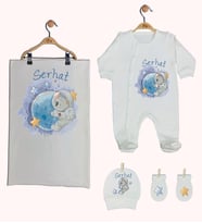 Pia Baby Gl 1939-03 İsme Özel Battaniyeli Tulum Set