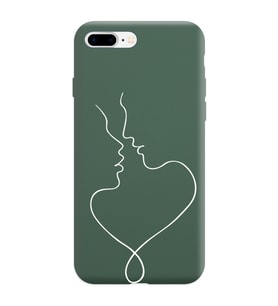 Iphone 8 Plus Çizgi Tasarımlı Koyu Yeşil Lansman Telefon Kılıfı