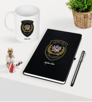 BK Gift Kişiye Özel Polis Özel Harekat Temalı Siyah Defter Kalem Kupa Seti (Model 1)