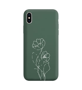 Iphone X Çizgi Tasarımlı Koyu Yeşil Lansman Telefon Kılıfı