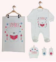 Pia Baby Gl 1945-03 İsme Özel Battaniyeli Tulum Set
