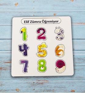 Kişiye Özel Eğitici Ahşap Çocuk Puzzle Rakamlı