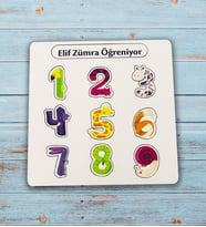 Kişiye Özel Eğitici Ahşap Çocuk Puzzle Rakamlı