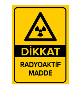 NEW JARGON - Dikkat Radyoaktif Madde Levhası - Sac Malzeme 35x50cm