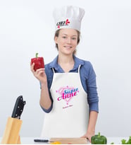 BK Gift Kişiye Özel Süper Anne Mutfak Önlüğü ve Aşçı Şapkası Seti - 2 (Beyaz)