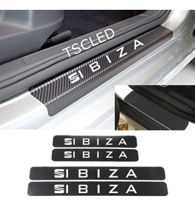 Seat Ibiza Karbon Kapı Eşiği Koruma Sticker Yapıştırma (4 Adet)