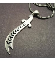 Hz.Ali Kılıcı Zülfikar Gümüş Erkek Kolye Zincir Orta Boy 6014720884899