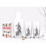 BK Gift Kişiye Özel Renkli Baskılı İsimli İkili Rakı Bardağı Karaf ve Cep Kitabı Hediye Seti-120 (Model 1)