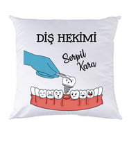 Biresimden Diş Hekimine Hediye İsimli Kişiye Özel Yastık