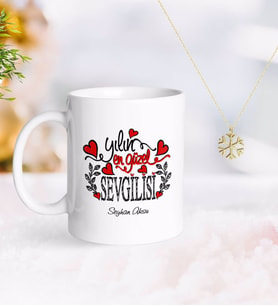 BK Gift Kişiye Özel Yılın En Güzel Sevgilisi Kupa ve Kar Tanesi Kolye (Model 1)
